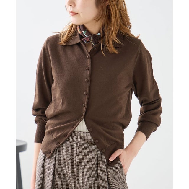NOTHING WRITTEN/ナッシングリトゥン  MUFFIN BUTTON CARDIGAN　カーディガン（ブラウン）
