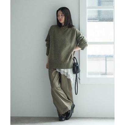 ジャーナルスタンダード レサージュ JOURNAL STANDARD L'ESSAGE 《予約》ISLAND TIDES/アイランド タイド 別注 ラムズウール クルーネック ニット （カーキ）｜詳細画像