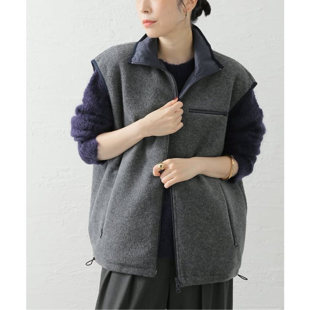 INSCRIRE/アンスクリア Fleece Vest ベスト （グレーA）