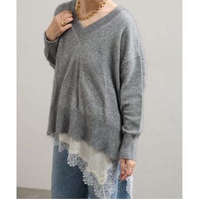 ジャーナルスタンダード レサージュ JOURNAL STANDARD L'ESSAGE 《予約》WashableアンゴラMIX Vネック プルオーバー （ブラウン B）｜詳細画像