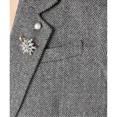 《予約》L`ESTNL BROOCH SILKNAP ジャケット （グレー）｜詳細画像