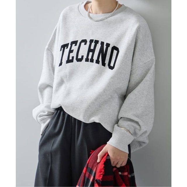ISNESS MUSIC/イズネス ミュージック TECHNO SWEATSHIRTスウェット（グレーB）