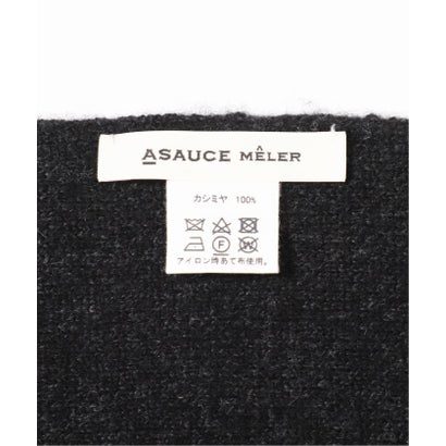 《予約》ASAUCE MELER シームレス トライアングル カシミヤニットストール （ブラック A）｜詳細画像