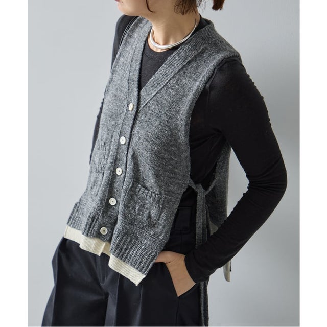 JANE SMITH/ジェーンスミス 7G KNIT VEST ニットベスト （グレーA）