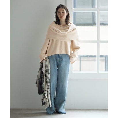 ジャーナルスタンダード レサージュ JOURNAL STANDARD L'ESSAGE 《予約》PROTAGONISTA/プロタゴニスタ 別注 ショール付き ニット （ブラック）｜詳細画像