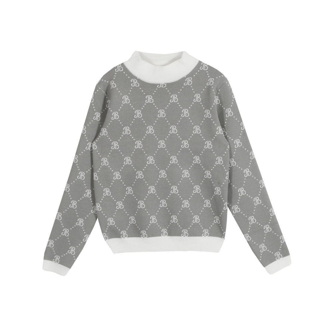 ジュリアブティック JULIA BOUTIQUE JB柄ハイネック長袖ニットトップス 