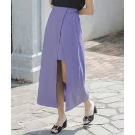 スリット入りサマーツイードロングタイトスカート/23067 （Purple）