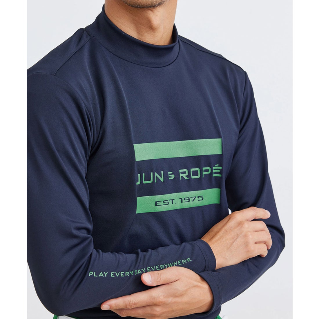 ジュンアンドロペ JUN & ROPE' 【UV】【冷感】フロントロゴ長袖モック