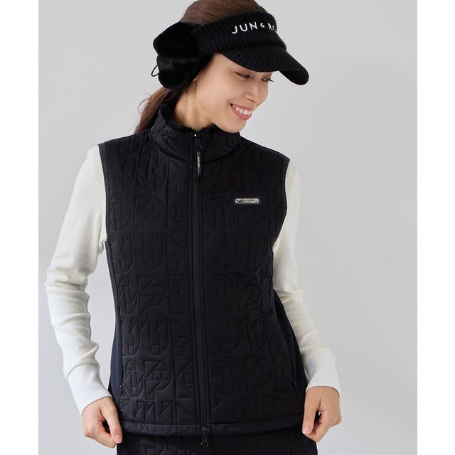 エアシャットピンソニック加工中わたベスト/光吸収発熱・保温・防風・撥水・セットアップ対応 （ブラック（01））