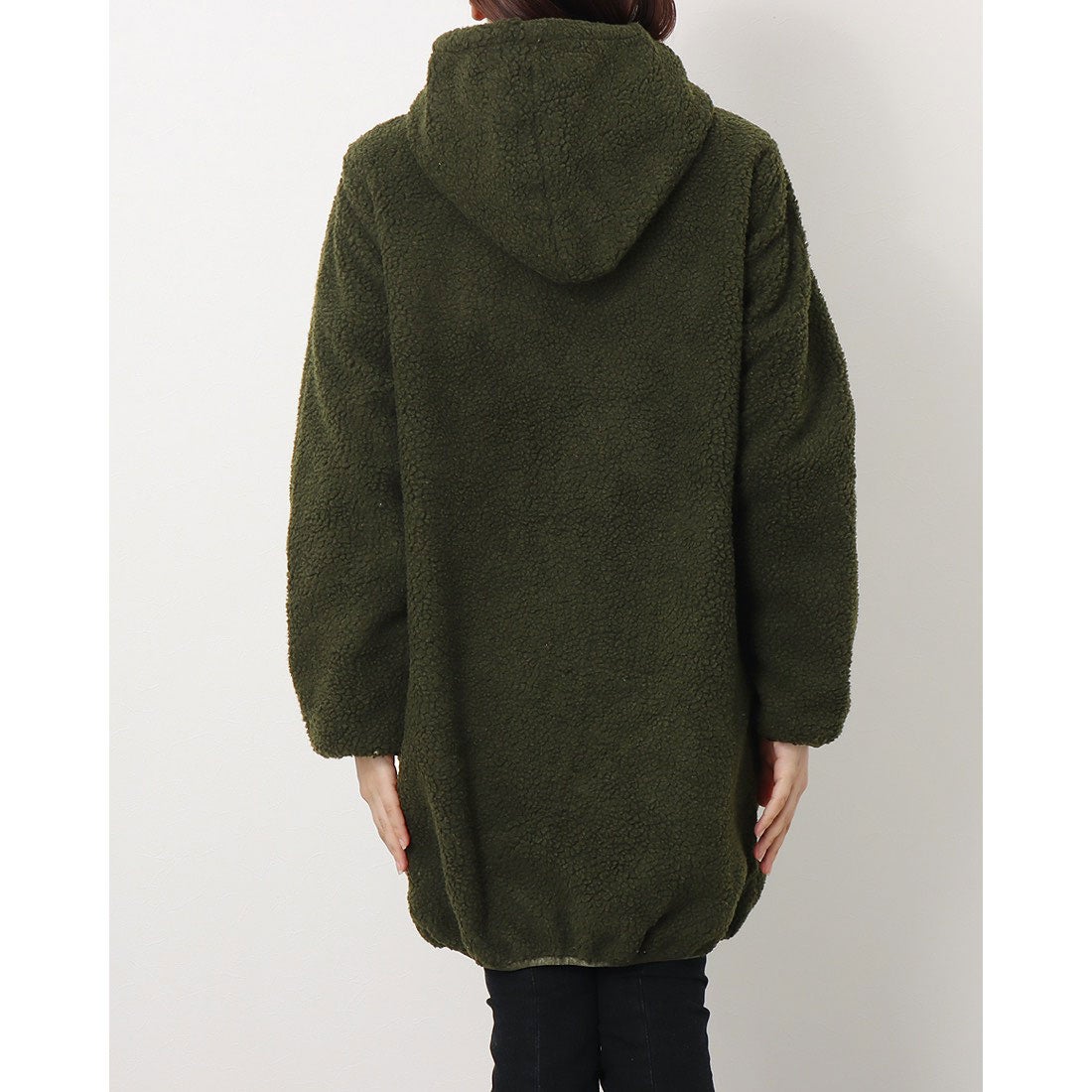 ボア ロングコート ジュノア junoah 【中わた入り】ゆったりもこもこフードボアロング