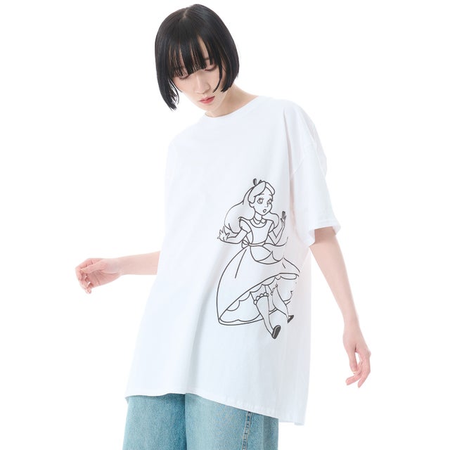 Disney / Alice in Wonderland Line Art Graphic Tee （ホワイト）