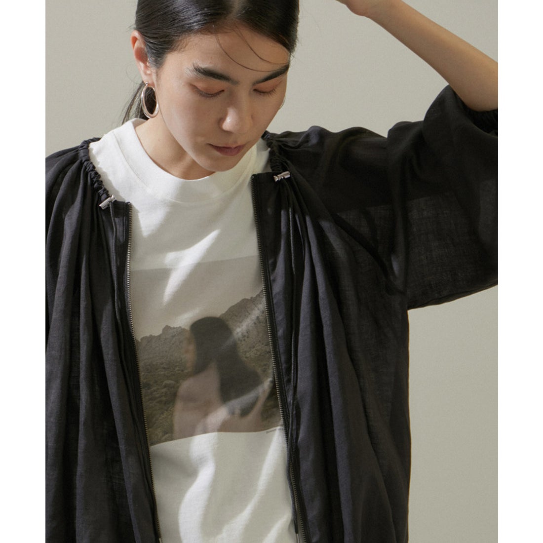 サロン アダム エ ロペ SALON adam et rope' シアーリネンギャザー