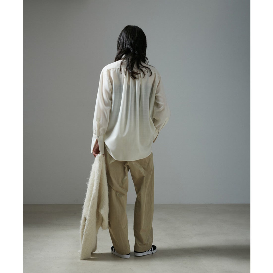 サロン アダム エ ロペ SALON adam et rope' ウールシアーシャツ