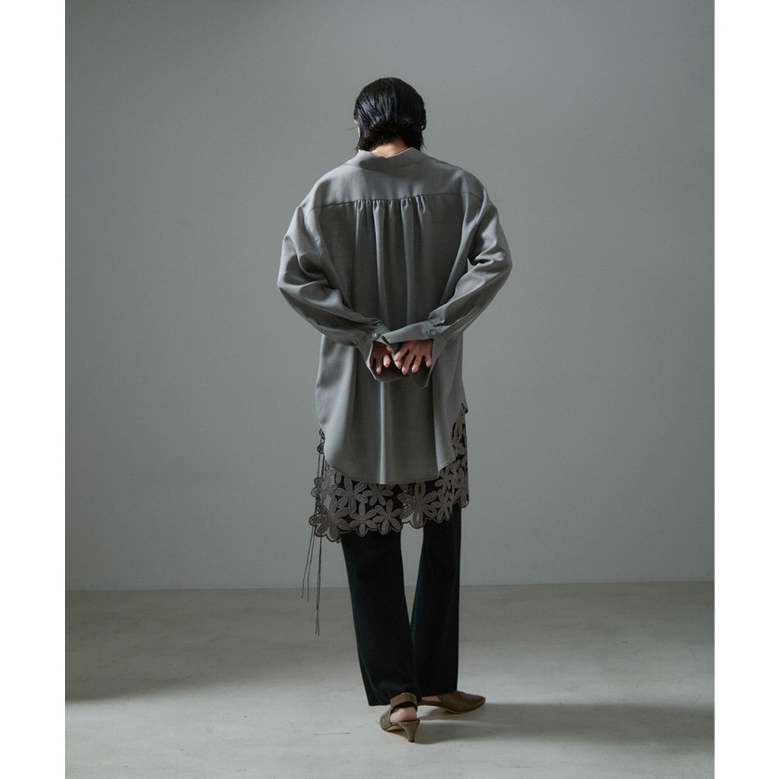 サロンアダムエロペ　ウールシアーシャツ サロン アダム エ ロペ SALON adam et rope' ウールシアーシャツ
