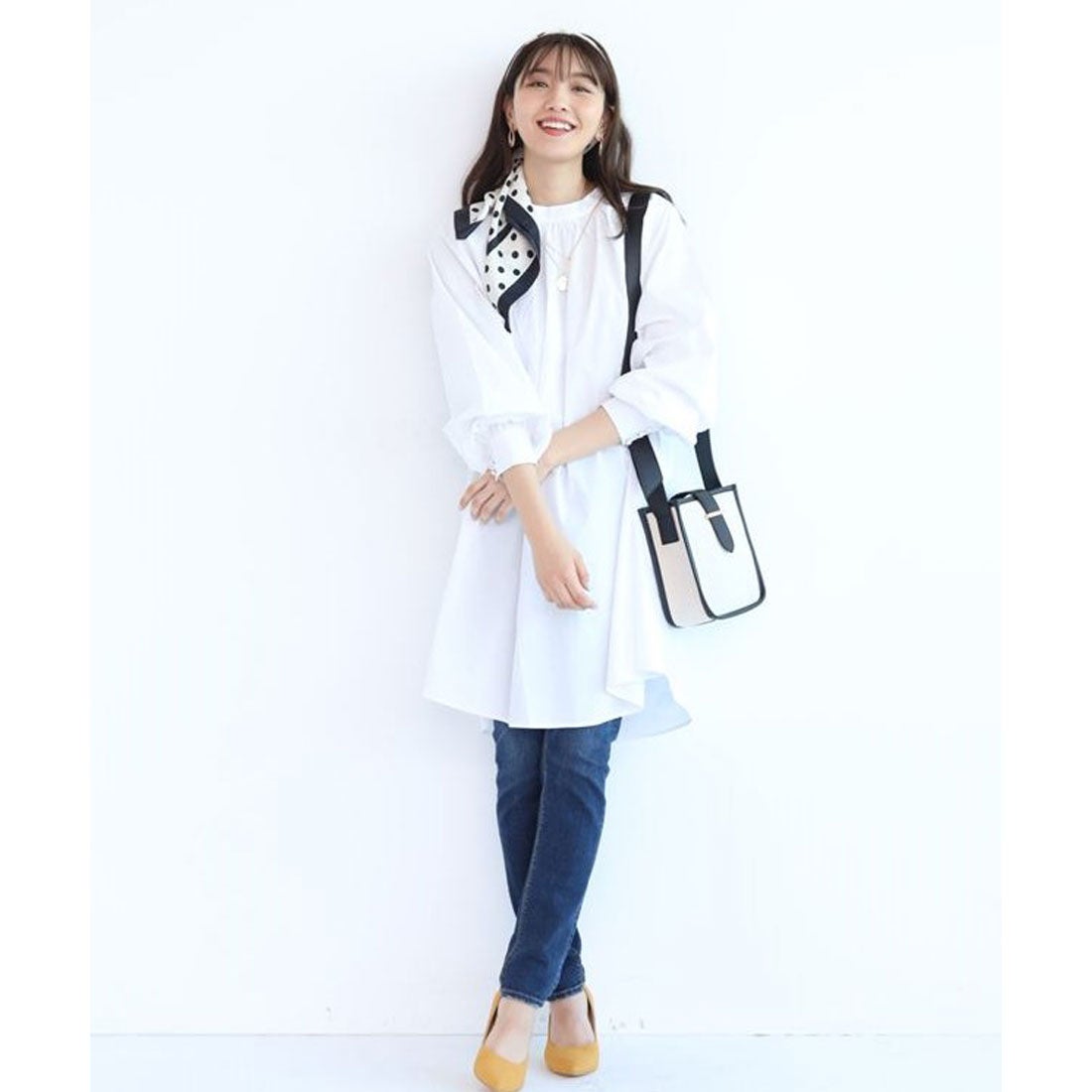 ジャスグリッティー JUSGLITTY シャツレイヤードニットワンピース 