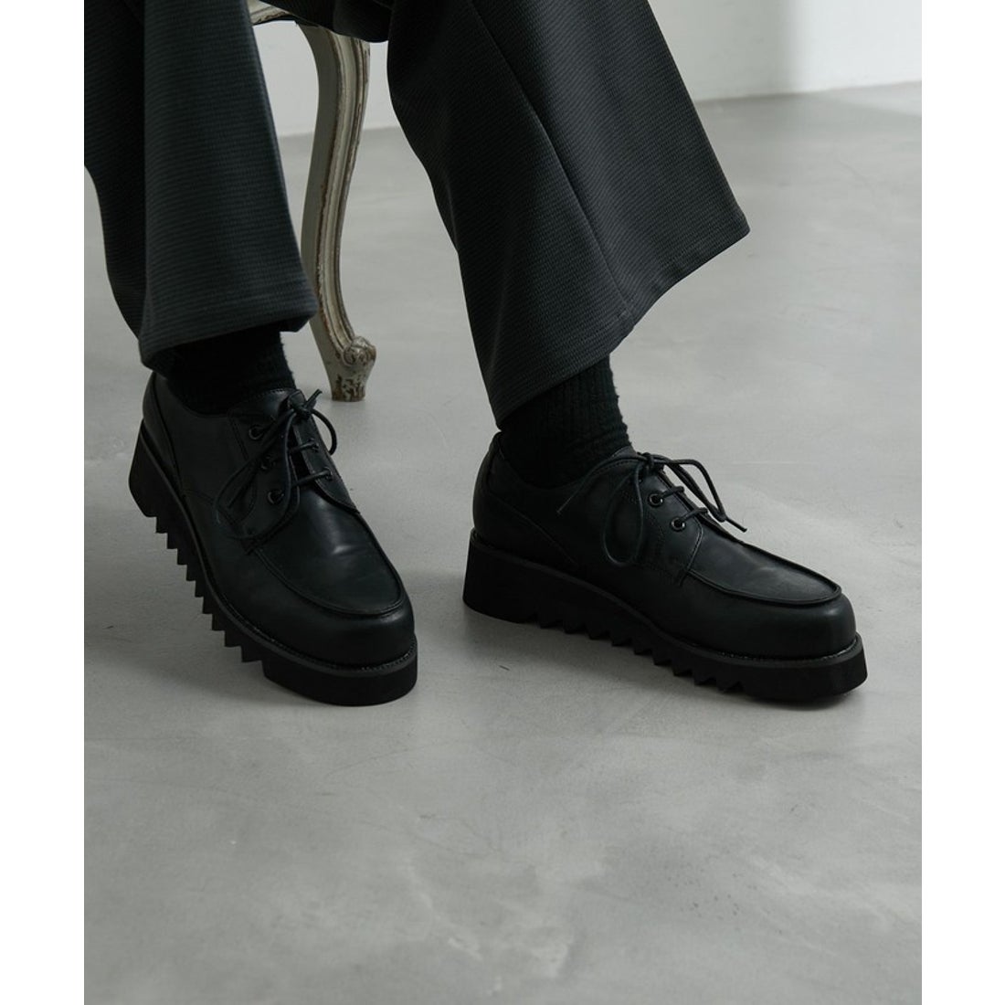 ジュンレッド JUNRed シンセティックレザープラットフォームシューズ 
