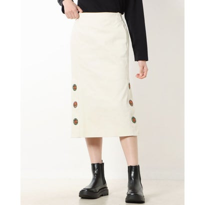 ジュンコ シマダ JUNKO SHIMADA リング刺繍付きタイトスカート （ベージュ）｜詳細画像