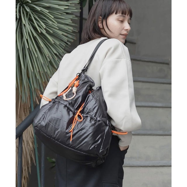 バックパック リュック 16L 2way ショルダーバッグ ナップサック （BK）
