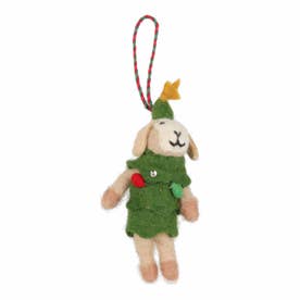 フェルトオーナメント クリスマスひつじ （グリーン）