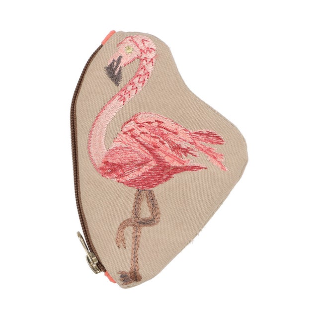 
                    フラミンゴ刺繍ポーチ （ピンク）