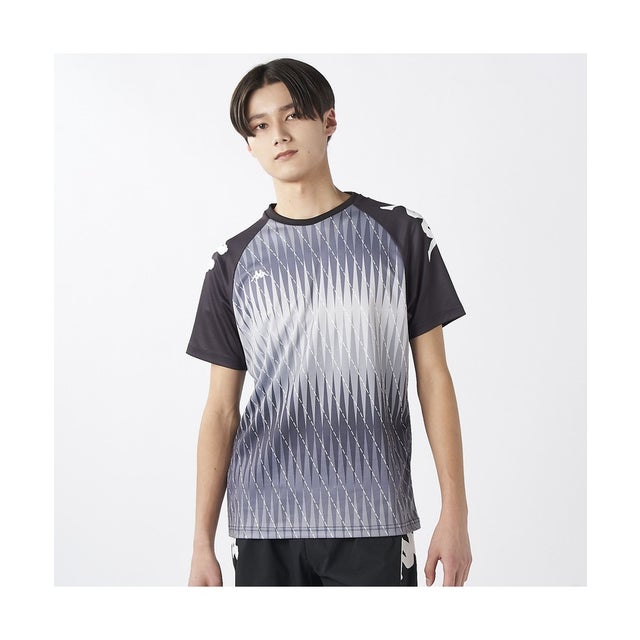 /メンズ/半袖シャドー柄シャツ （BK）