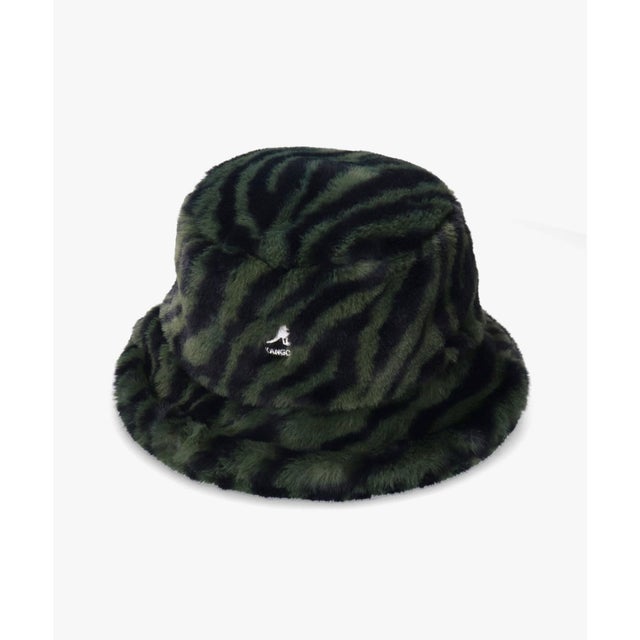 FAUX FUR BUCKET （OLIVE ZEBRA (52)）