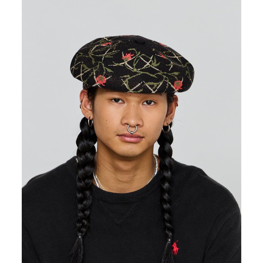 カンゴール KANGOL KANGOL TAPESTRY JAX BERET （BLACK FLORAL  display picture 3