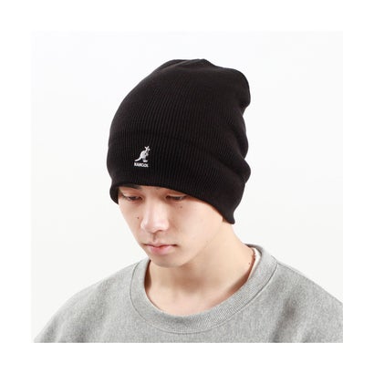 カンゴール 帽子 ニット帽 メンズ レディース ブランド KANGOL ニットキャップ ビーニー ニットワッチ 2WAY アクリル 234ー069619 （ブラック）｜詳細画像