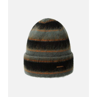 KANGOL FUZZY STRIPE BEANIE / カンゴール （CHARCOAL (03)）｜詳細画像