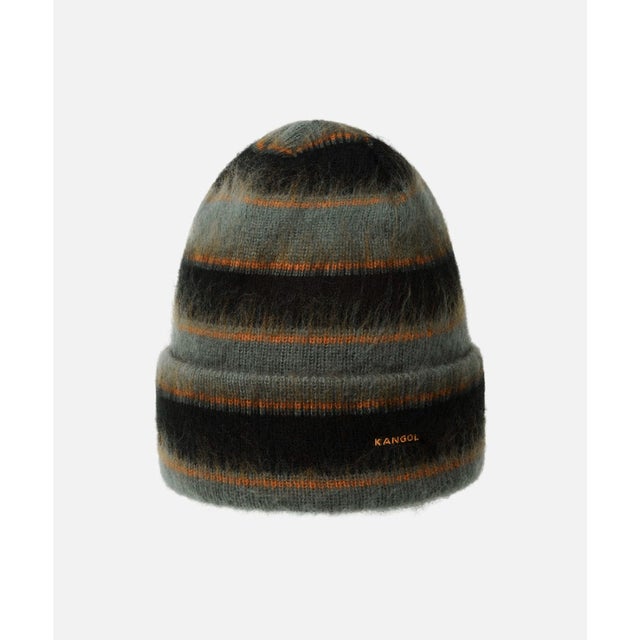 FUZZY STRIPE BEANIE / （CHARCOAL (03)）
