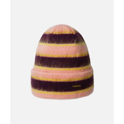 KANGOL FUZZY STRIPE BEANIE / カンゴール （BLACKBERRY (02)）｜詳細画像