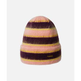 FUZZY STRIPE BEANIE / （BLACKBERRY (02)）