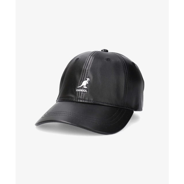 SMU FAUX LEATHER DEEP FIT CAP / （BLACK/WHITE (01)）