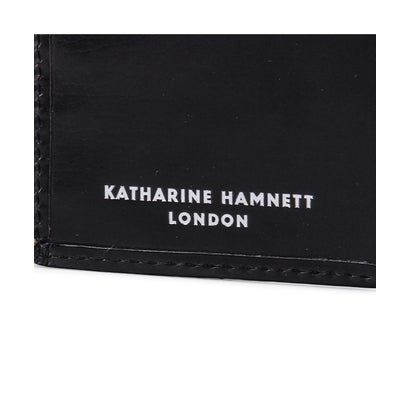 キャサリンハムネット 二つ折り財布 ミドル財布 L字ファスナー 本革 イタリアンカーフレザー KATHARINE HAMNETT calf 490-50803 （クロ）｜詳細画像