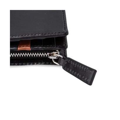 キャサリンハムネット 二つ折り財布 ミドル財布 L字ファスナー 本革 イタリアンカーフレザー KATHARINE HAMNETT calf 490-50803 （クロ）｜詳細画像