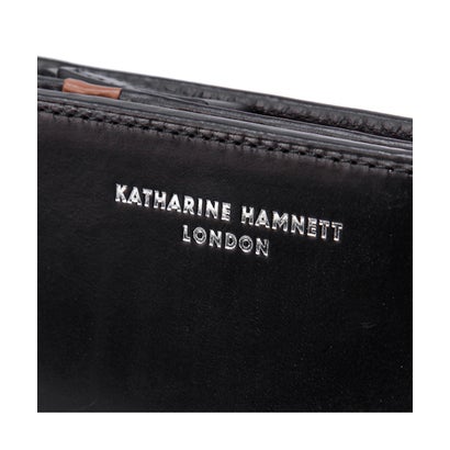キャサリンハムネット 二つ折り財布 ミドル財布 L字ファスナー 本革 イタリアンカーフレザー KATHARINE HAMNETT calf 490-50803 （チョコ）｜詳細画像