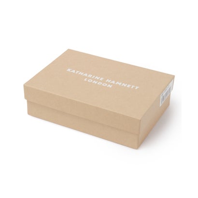 キャサリンハムネット 二つ折り財布 ミドル財布 L字ファスナー 本革 イタリアンカーフレザー KATHARINE HAMNETT calf 490-50803 （チョコ）｜詳細画像