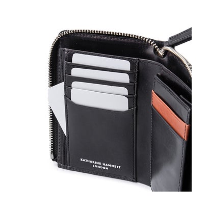 キャサリンハムネット ミドル財布 L字ファスナー 本革 イタリアンカーフレザー KATHARINE HAMNETT calf 490-50802 （クロ）｜詳細画像