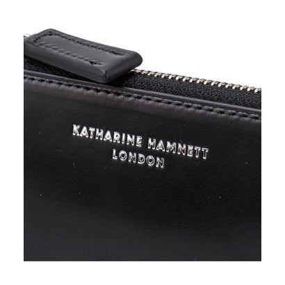 キャサリンハムネット 財布 ミドル財布 Lラウンドファスナー 本革 イタリアンカーフレザー KATHARINE HAMNETT calf 490-50801 （チョコ）｜詳細画像