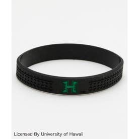 【Kahiko】University of Hawaii メンズラバーブレスレット ブラック
