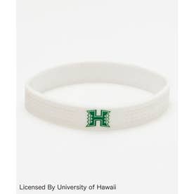 【Kahiko】University of Hawaii メンズラバーブレスレット ホワイト