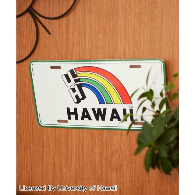 
                    【Kahiko】University of Hawaii レインボーナンバープレート ホワイト
