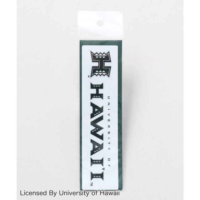
                    【Kahiko】University of Hawaii グリーンステッカー16cm ホワイト×グリーン