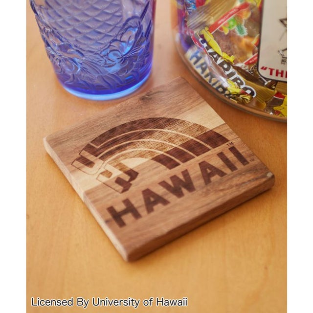 
                    【Kahiko】University of Hawaii レインボーコースター ウッド