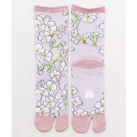 【カヤ】足袋型くつ下23-25cm しだれ桜 ピンク