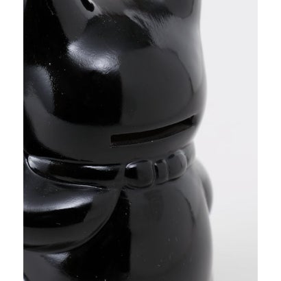 【カヤ】常滑焼 ほっぺ招き猫4号 貯金箱 ブラック｜詳細画像