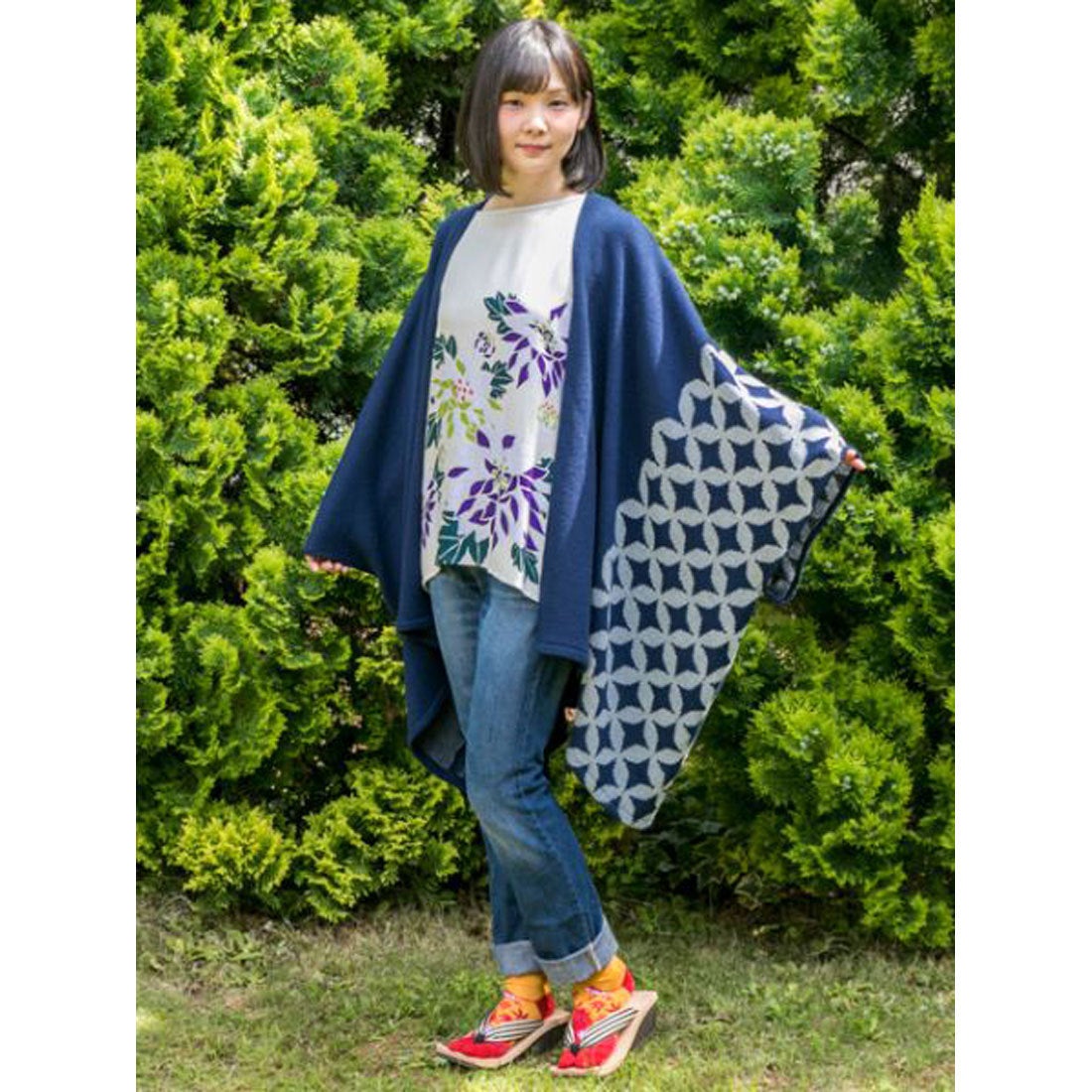 カヤ】-attakee- 紋色羽織り ビッグシルエットニットカーディガン