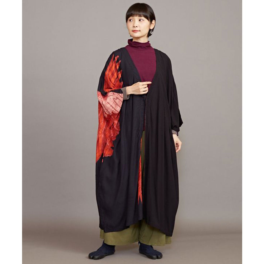 カヤ】花鳥風月UV長羽織 スミクロ -ファッション通販 FASHION WALKER