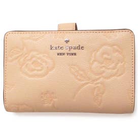 Kate spade ケイトスペード アウトレット  財布  ローラル クリスプピーチ 二つ折り財布 （ピンクマルチ）