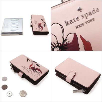 Kate spade ケイトスペード アウトレット  財布  フローラル ミディアム バイフォールド ウォレット （クリスプピーチ）｜詳細画像